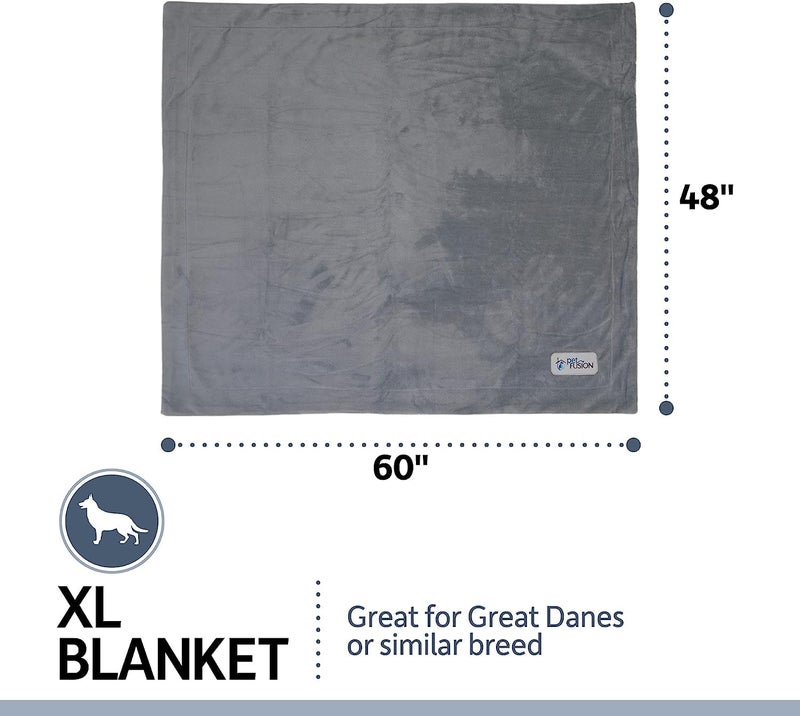 PetFusion Premium Dog & Cat Blanket | Ultra Soft Pet Blanket Available in Plush or Quilted; 2 Colors (Grey; Brown) | Perfect for Small Dogs & Large Dogs - Image 3